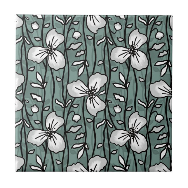 Flores Brancas de Delícia de Jardim Verticais Bloq (Frente)