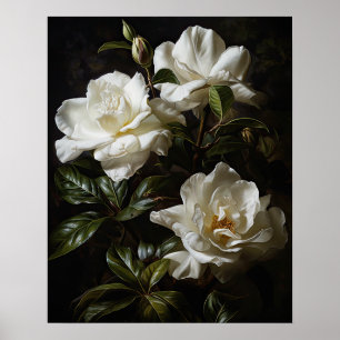 Flores brancas de Gardenia Impressão