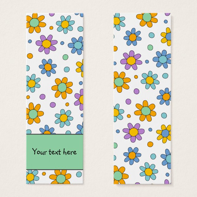 Flores brancas design Bookmark (Frente & Verso)