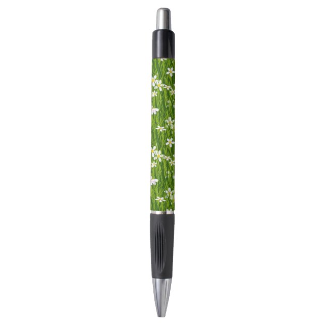 Flores Brancas e Folhas de Plantas Caneta Tinta Pr (Frente Vertical)