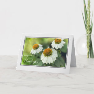Flores Brancas Elegantes de cartões de agradecimen