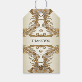 Flores Brancas - Etiqueta de Presente Dourada Deco