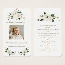 Flores Brancas Magnólia Foto Oração Funeral