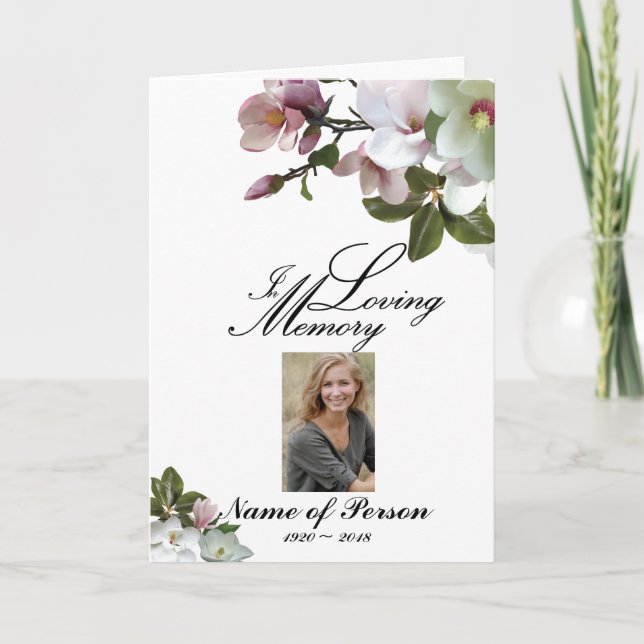 Flores Brancas Magolia Programa Funeral (Frente)