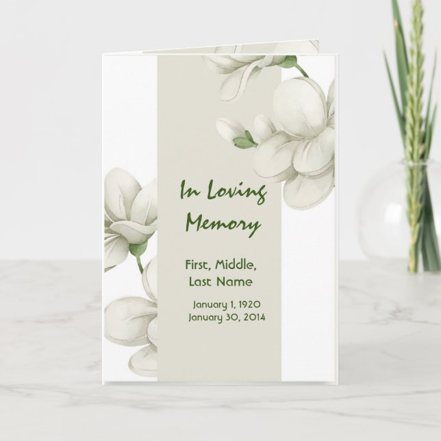 Flores Brancas Personalizadas do Programa Funeral (Frente)