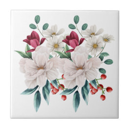 Flores Brancas Vermelhas Florais Cozinha Banheiro