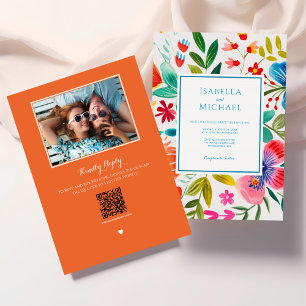 Flores Brilhantes Convite Para Casamento Por Aquar