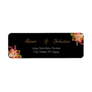 Flores Brilhantes Etiqueta de Casamento de Buquês