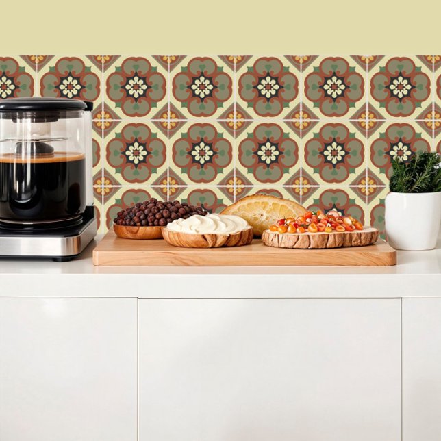 Flores Browny em azulejos, inspiração retroativa d (Criador carregado)