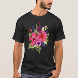Flores Camisetas Gráficas do Buquê Cardíaco e Desi