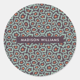 Flores clássico adesivo redondo