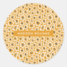 Flores clássico adesivo redondo