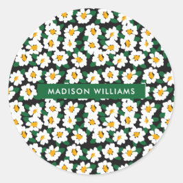 Flores clássico adesivo redondo