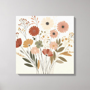 Flores Coloridas Arte Canvas