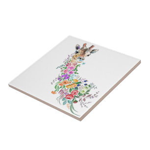 Flores Coloridas Buquê Girafa - Moderna Desenho 