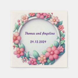 Flores coloridas, coquetel de guardanapos de casam