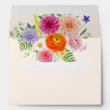 Flores Coloridas de Jardim Casamento Escrito à Mão