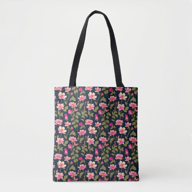 Flores coloridas - Padrão floral 22 - Tote Bag (Frente)