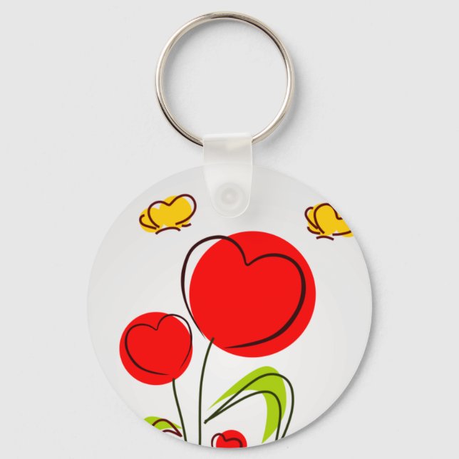 Flores com Chaveiro de Coração (Frente)