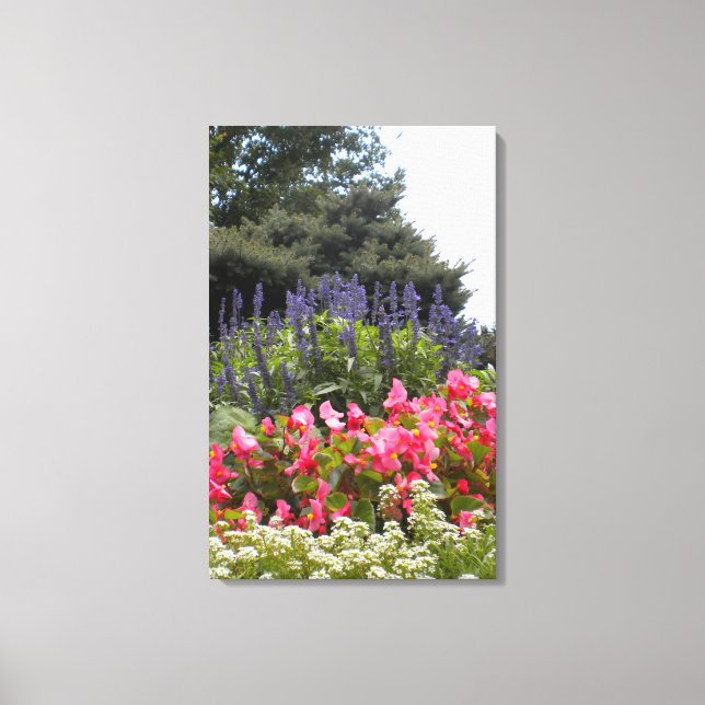 Flores com pássaro de Canvas (Frente)