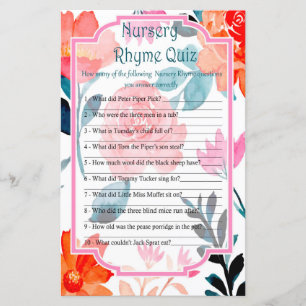 Flores cor de laranja Nursery Rhyme jogo de chá d