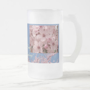 Flores Cor-de-Rosa Canecas de Vidro Fosco Primaver