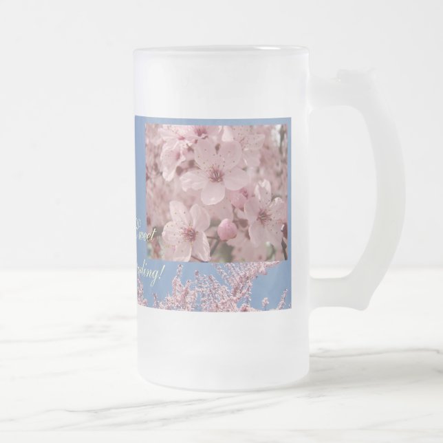 Flores Cor-de-Rosa Canecas de Vidro Fosco Primaver (Direita)