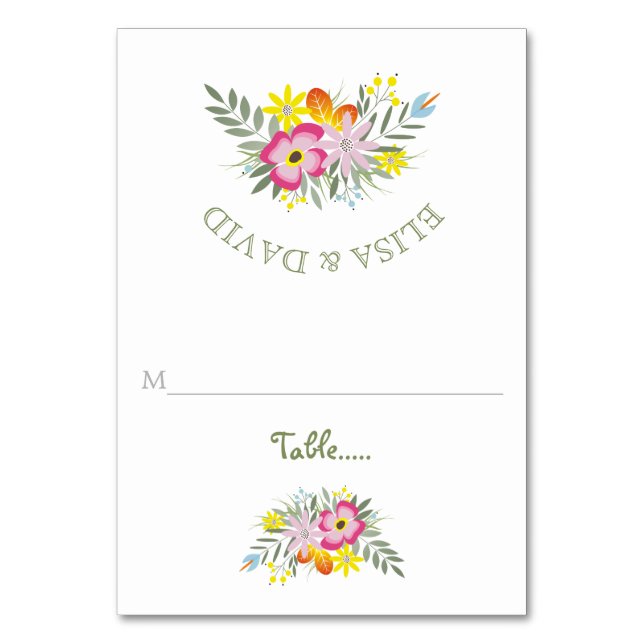 Flores cor-de-rosa cartão de escolta dobrado de ca (Frente)