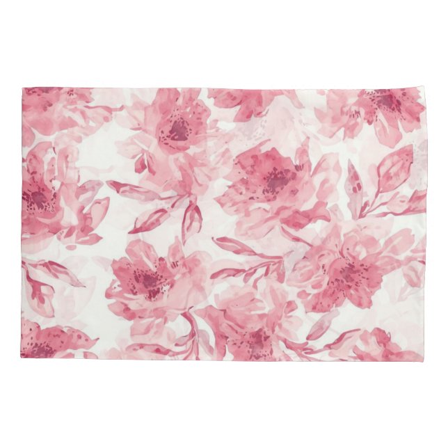 Flores Cor-de-Rosa Desabrochadas Pintadas em Aquar (Verso)
