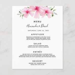 Flores cor-de-rosa do Menu Casamento