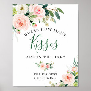 Flores Cor-de-rosa Elegantes Sinal Floral Poster