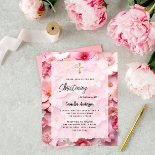 Flores cor-de-rosa orçamento de menina Convite de