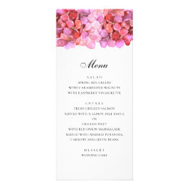 Flores cor-de-rosa românticas. Menu de jantar de c