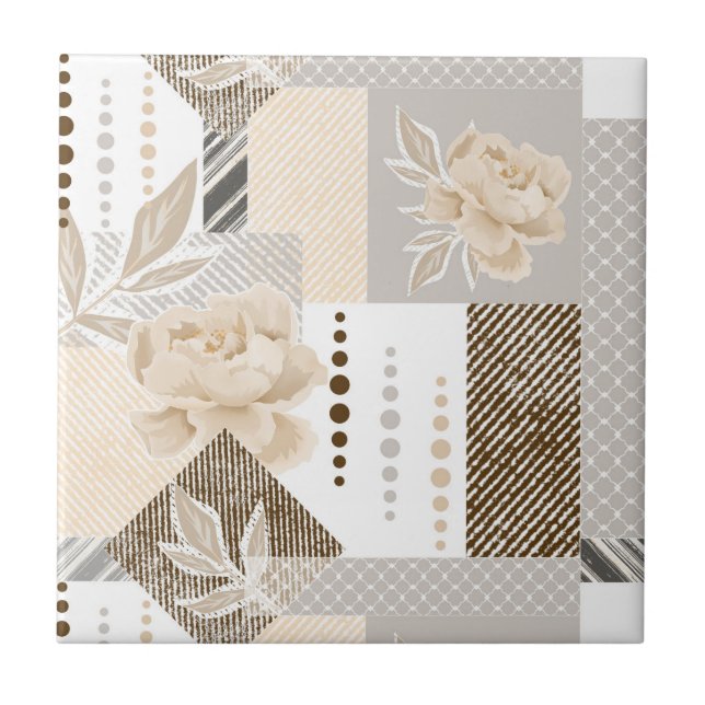 Flores creme sobre branco (Frente)