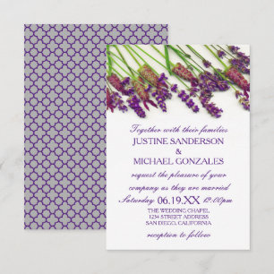 Flores da lavanda - convite do casamento 3X5