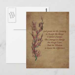 Flores da Oração da Serenidade Cartão Postal Inspi