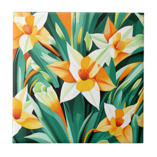 Flores de Abstrato Daffodil a negrito