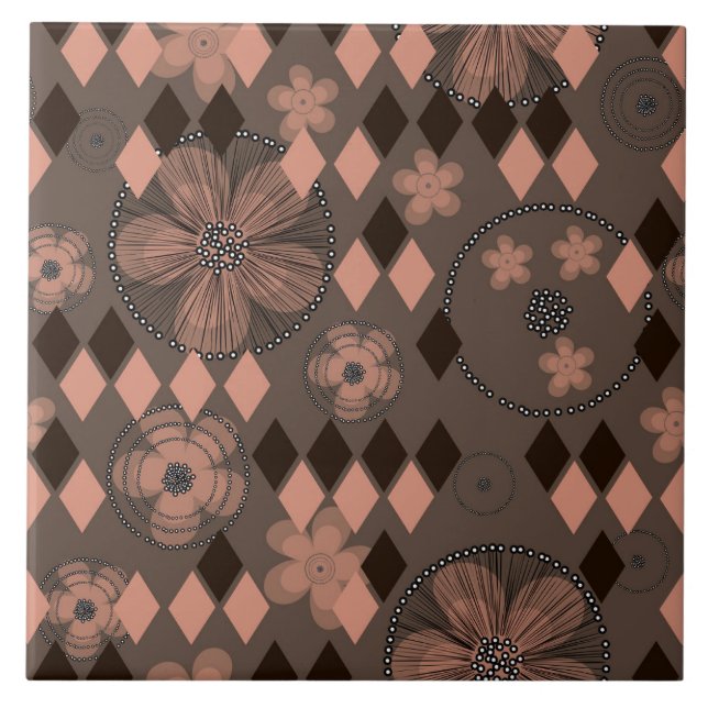 Flores de abstrato e Rhombusos (Frente)