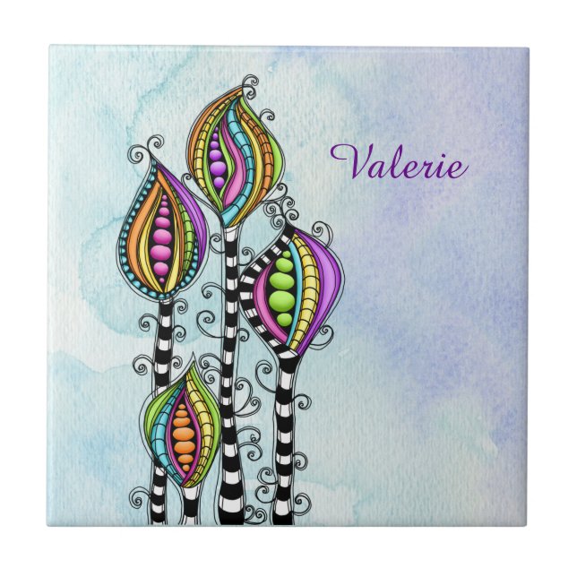 Flores de Abstrato Whimsical (Frente)