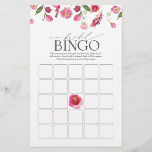 Flores de Água Rosa Elegantes - Jogo de Bingo de B