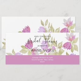 Flores de Água Violeta Rosa Pintadas à Mão