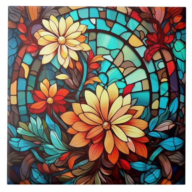 flores de amantes de vidro manchado e fofo (Frente)