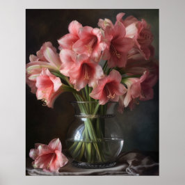 Flores de Amaryllis Rosa Impressão