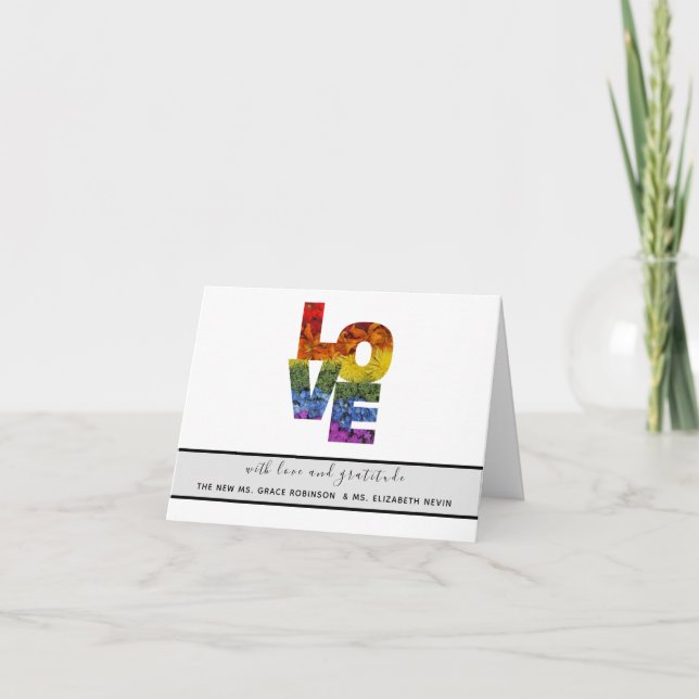 Flores de amor, Cartões de agradecimentos de casam (Frente)