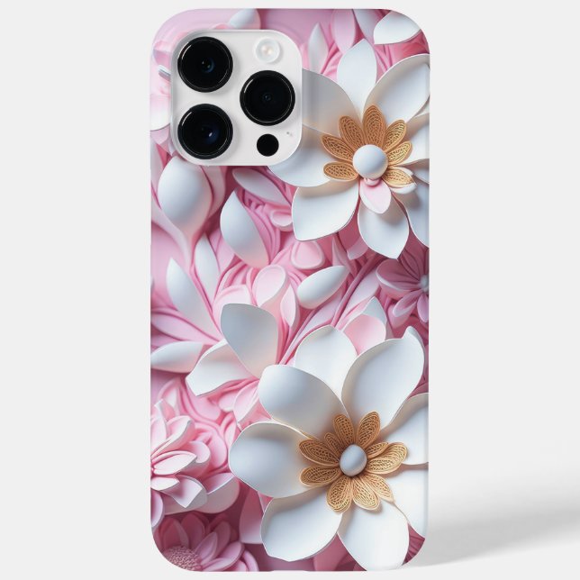 FLORES DE APARÊNCIA 3D DE PINK E BRANCO PAPEL (Verso)