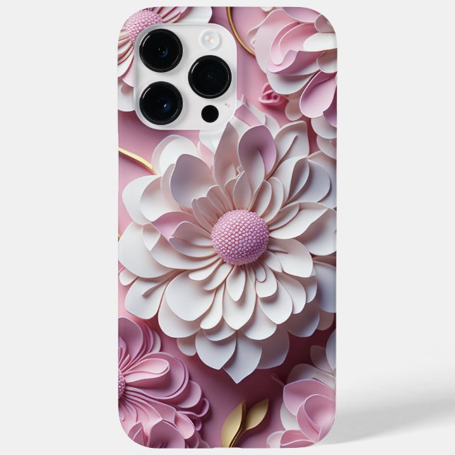FLORES DE APARÊNCIA 3D DE PINK E BRANCO PAPEL (Verso)