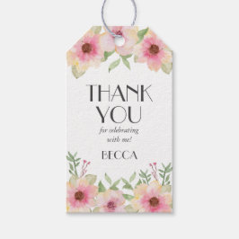 Flores De Aquarela Agradecemos As Etiquetas De Pre