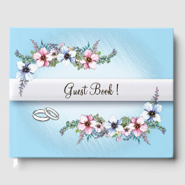 Flores de Aquarela Brilham Livro de Convidados