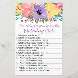 Flores de aquarela Como você sabe de aniversário