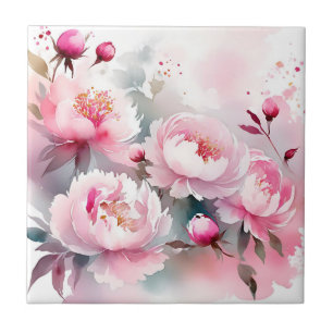Flores de Aquarela Delicadas em Rosa Suave